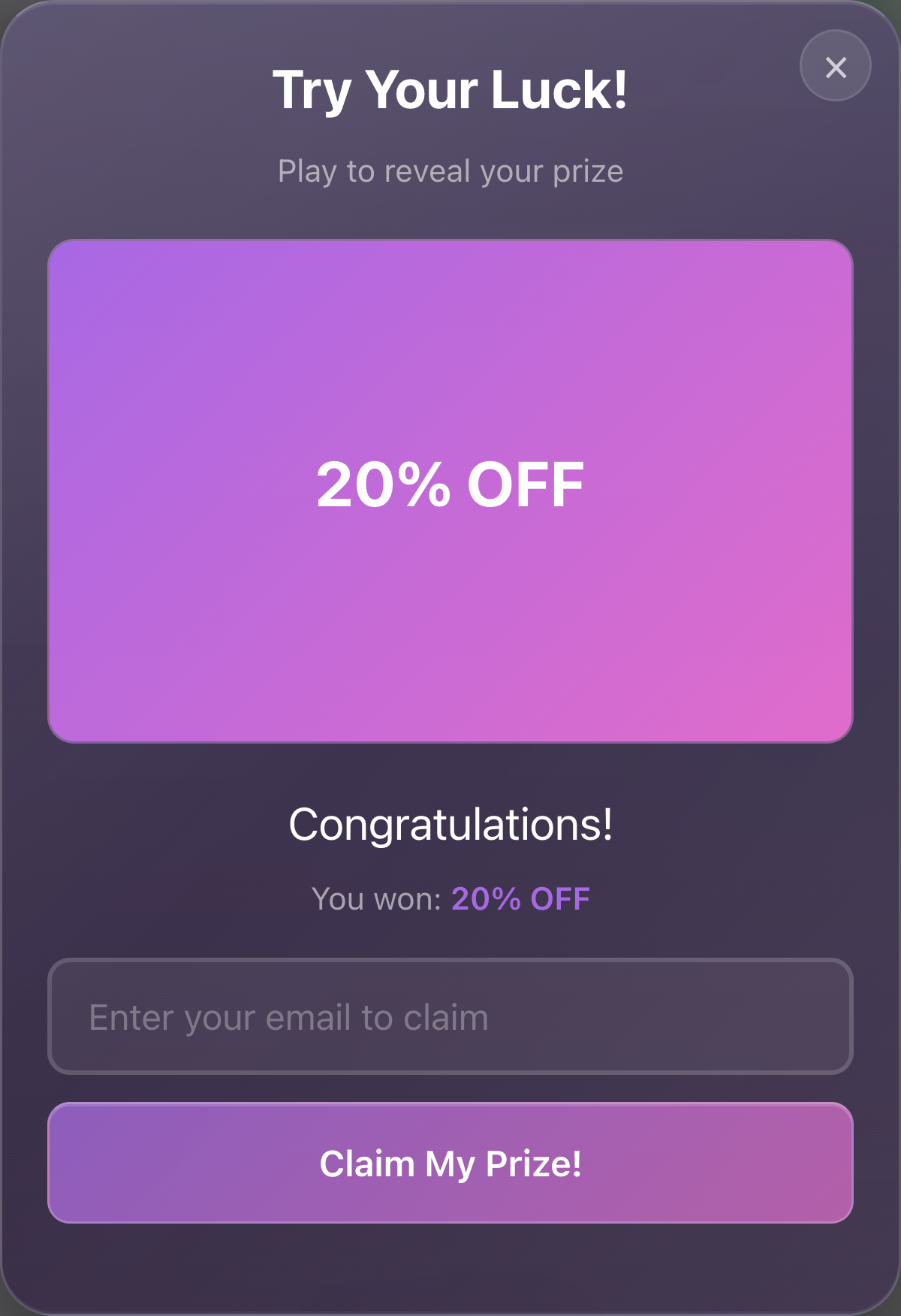 Glass template - Scratch Card