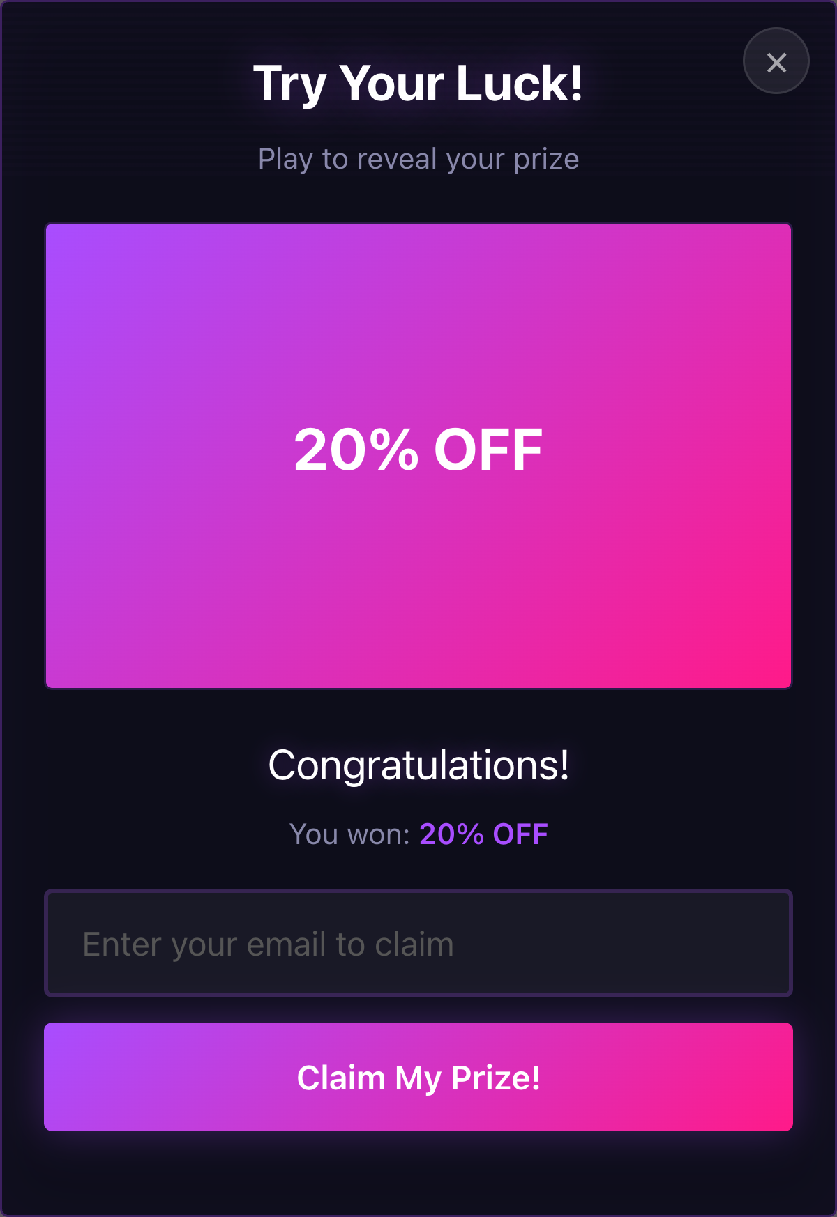 Neon template - Scratch Card